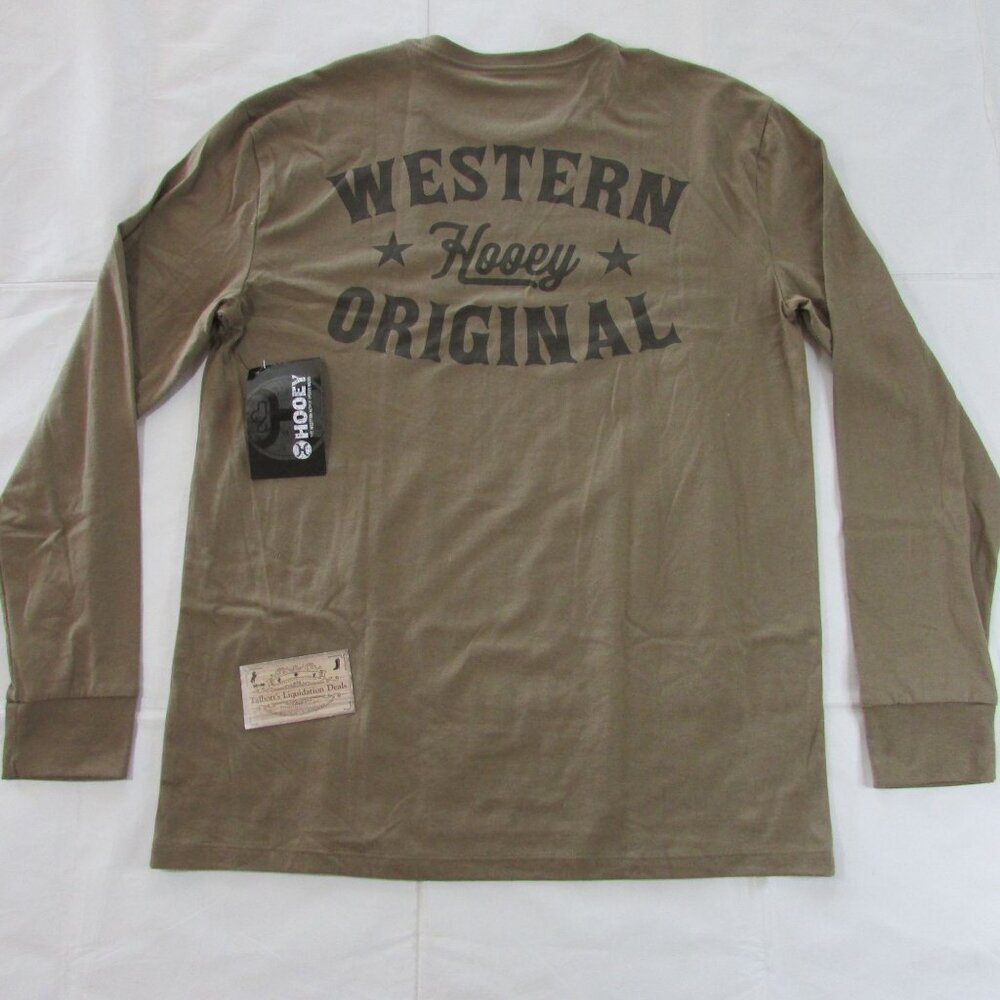 Hooey Men's Long Sleeve Knock Out Western Original Graphic T-Shirt Brown